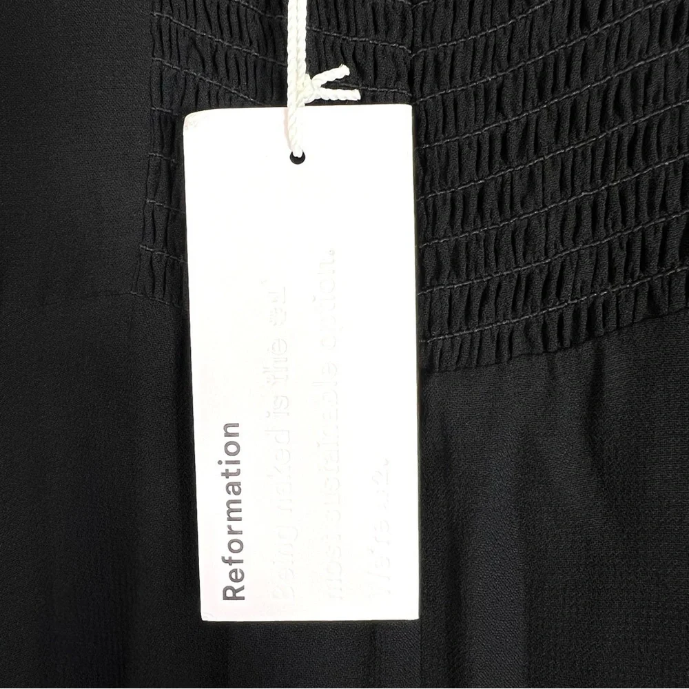 NWT Reformation Amaryllis Maxi Dress Black Size 0 - Picture 7 of 13